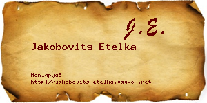Jakobovits Etelka névjegykártya