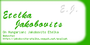 etelka jakobovits business card